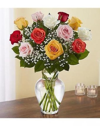 12 Mixed Color Roses